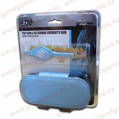Black Horns PSP Slim & Lite Genuine Leatherette Case (Blue)